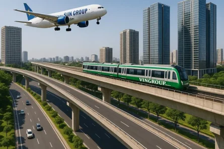 Tàu điện, hàng không và những pha ‘chơi lớn’ của Vingroup, Sun Group để kết nối dự án tỷ USD